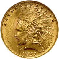 1932 $10 Indian NGC MS63
