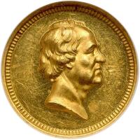 Extremely Rare Gold Andrew Johnson U.S. Mint Medal muled with the obverse of the