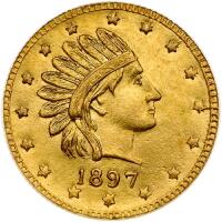 Alaska Gold Token. 1897 One Pinch Gem Brilliant Unc
