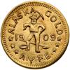 Alaska Gold Token. 1909 &Acirc;&frac12; D.W.T. Gem Brilliant Unc