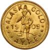 Alaska Gold Token. 1909 &Acirc;&frac14; D.W.T. Gem Brilliant Unc