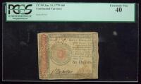 Continental, January 14, 1779, Sixty Dollars PCGS Extremely Fine 40