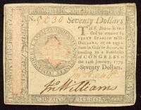 Continental, January 14, 1779, Seventy Dollars Choice VF
