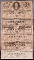 April 6, 1863. 50 Cent Notes. Lot of 6 notes. Notes average Fine