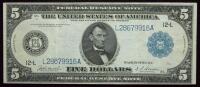 1914, $5 Federal Reserve Note, San Francisco Choice VF