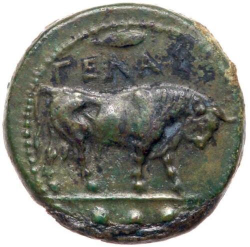 Sicily, Gela. &Atilde;&dagger; Tetras, 16 mm, (3.38 g), ca. 420-405 BC