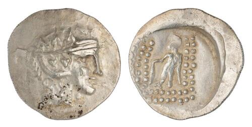 Celtic Eastern Europe, Imitating Thasos. Silver Tetradrachm (16.43g), late 2nd-1st centuries BC. Superb XF