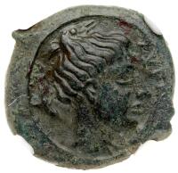 Sicily, Syracuse. Ca. 425-400 BC. AE Tetras (17 mm) 4.44 g NGC EF40
