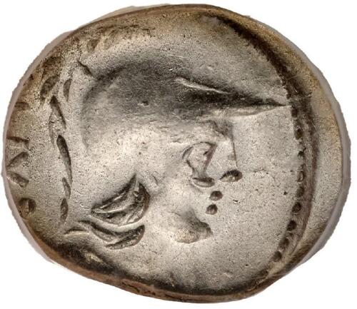 P. Servillius M. f. Rullus. Ca. 100 BC. Silver Denarius OBVERSE BROCKAGE