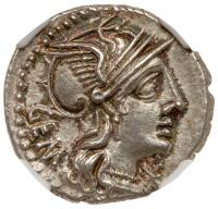 M. Aburius M.f. Geminus, 132 BC. Silver Denarius (3.88g), 19mm