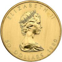 Canada. 50 Dollars Maple Leaf, 1980 Brilliant Unc