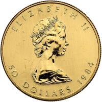 Canada. 50 Dollars Maple Leaf, 1984 Brilliant Unc