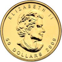 Canada. 50 Dollars Maple Leaf, 2009 Choice Brilliant Unc