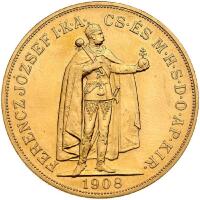 Hungary. 100 Korona, 1908 Choice Brilliant Unc