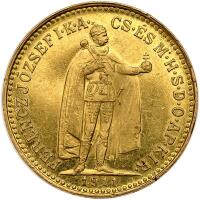 Hungary. 10 Korona, 1911-KB XF