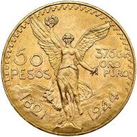 Mexico. 50 Pesos, 1944 Brilliant Unc