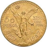 Mexico. 50 Pesos, 1947 Brilliant Unc