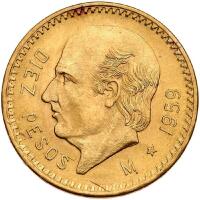 Mexico. 10 Pesos, 1959-Mo Choice Brilliant Unc
