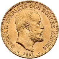 Sweden. 10 Kroner, 1901-EB Choice Brilliant Unc