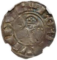 Crusader Kingdoms. Billon Denier, ND NGC AU53