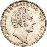 German States: Baden. 2 Taler, 1844 Sharpness of XF