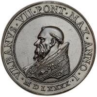 Italian States: Papal/Roman States. Bronze Medal, 1590 Choice Unc