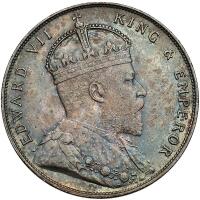 Straits Settlements. Dollar, 1907 Unc