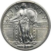 1917-D Liberty Standing 25C. Type 1