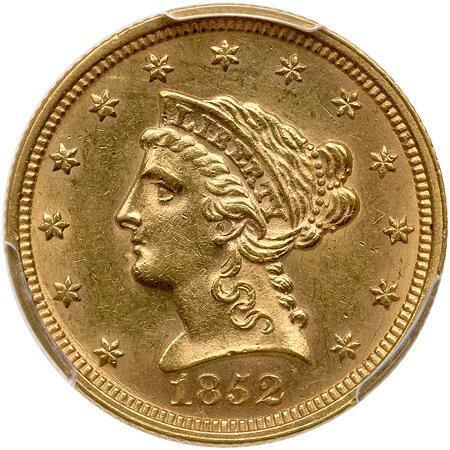 1852 $2.50 Liberty PCGS AU58