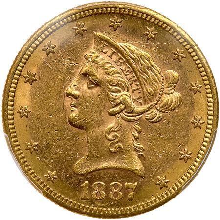 1887-S $10 Liberty PCGS MS61