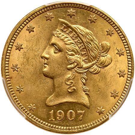 1907 $10 Liberty PCGS MS61
