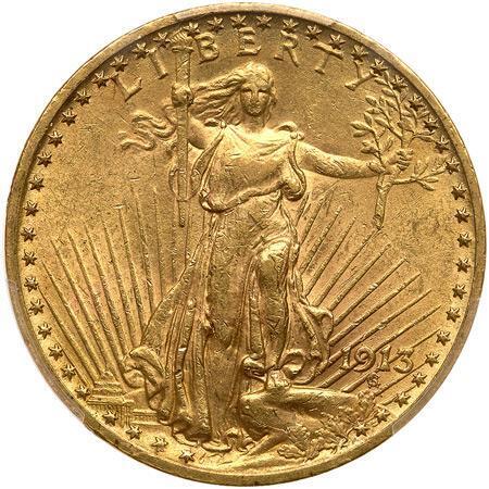 1913 $20 St. Gaudens PCGS AU58