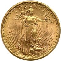 1920 $20 St. Gaudens PCGS MS63