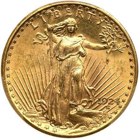 1924 $20 St. Gaudens PCGS MS64