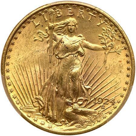 1924 $20 St. Gaudens PCGS MS63