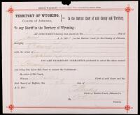 Frank Canton: ADS Frontier Bank Robber and Murderer-Turned-Sheriff of Johnson County, Wyoming Bench Warrant Dated 1886 Very Scar