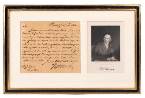Robert Morris: Significant Figure in American History, Financier of the American Revolution. ALS Dated 1803