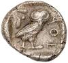 Athens. Silver Drachm (3.99 g), ca. 454-404 BC. Helmeted - 2