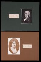 Louisa May Alcott and Her Father A. Bronson Alcott Cut Signatures Matted and Each with a Photo