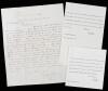 Eugene Field: Three Autographed Letters Signed from years 1873, 1893 and 1895. "American Poet of Childhood"