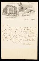 Sir Arthur Conan Doyle, Autographed Letter Signed and Dated 1894 Regarding the Continuing of Lectures in Chicago Due to the Econ