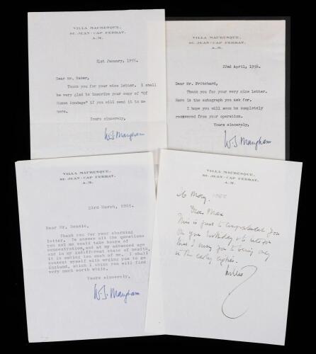 William Somerset Maugham: Brilliant English Writer Known for his Novels, Plays and Short Stories One (1) ALS Three (3) TLS