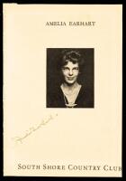 Amelia Earhart Signed Program Cover Photo as Keynote Speaker. Superb Signature, Clearly Legible, 1935