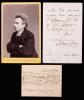 Edvard Grieg: Elaborate Musical Quotation Signed and Dated 1900 and a Near Mint Cabinet Cabinet Card Inscribed and Boldly Signed