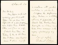 Sir Arthur S. Sullivan & Sir William Gilbert: Immensely Popular Comic Opera Duo known as Gilbert & Sullivan. Two (2) Autographed