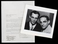 Richard Rogers and Lorenz Hart Signed Contract Acknowledging Postponement of the Opening of "I MARRIED AND ANGEL"