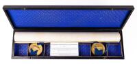 English Grant of Arms Issued to Noted Author & Antiquarian, Frederick Arthur Crisp with Two Seals of Queen Victoria in Original