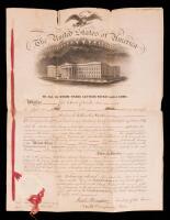 Jacob Thompson as Secretary of the Interior Signed Patent for Improved Mathematical Dividers (Calipers) January 5, 1858