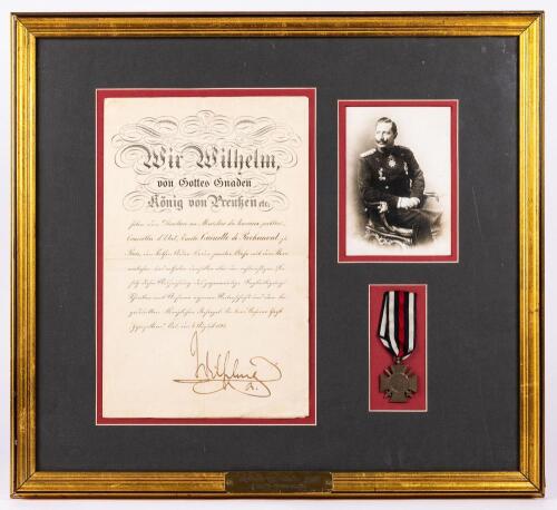 Kaiser Wilhelm II of Germany: Original Hand Signed Document Dated 1894 with Honour Cross of the World War 1914/1918