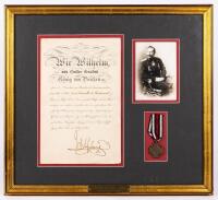 Kaiser Wilhelm II of Germany: Original Hand Signed Document Dated 1894 with Honour Cross of the World War 1914/1918